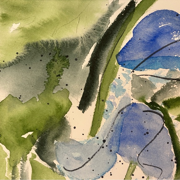 Semi Abstract Tropical Botanical Original Art Watercolor Painting - Picture 9 of 11